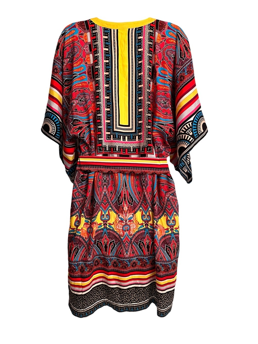 Cache Paisley Striped Multicolored Silk Blend Boho Tunic Dress Women’s Large - Picture 5 of 9